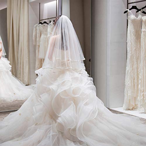PRETTY SEE Bride Veil Set Wedding Veil Tulle Veils with Comb and Sash