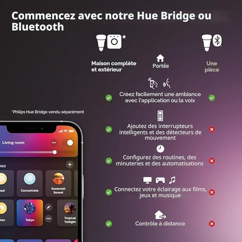 White & Color Ambiance Outdoor Lightstrip extérieur 5m, Ruban led extérieur compatible avec Alexa, Google Assistant et Apple Homekit, Bande led Hue modelable
