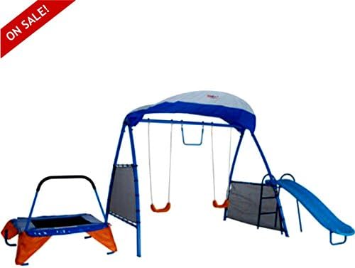 Skroutz Big Metal Swing Sets for Backyard Fitness Playground Girls Boys Outdoor Fun Time for Physical Activity and Exercise