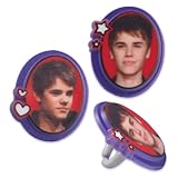 Justin Bieber Cupcake Rings - Set of 12