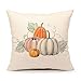 4TH Emotion Pumpkin Throw Pillow Cover Halloween Cushion Case 18 x 18 Inch Cotton Linen Autumn Fall Thanksgiving Home Decoration