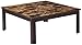 Monarch 3-Piece Cappuccino Square Table Set with Marble Top