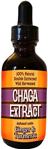Chaga Mushroom 100% Pure Extract Liquid Drops (Turmeric &amp; Ginger Extract)