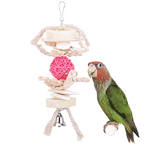 Pet bird chew toys, cuttlefish bone shape parrot cage bite toys c…