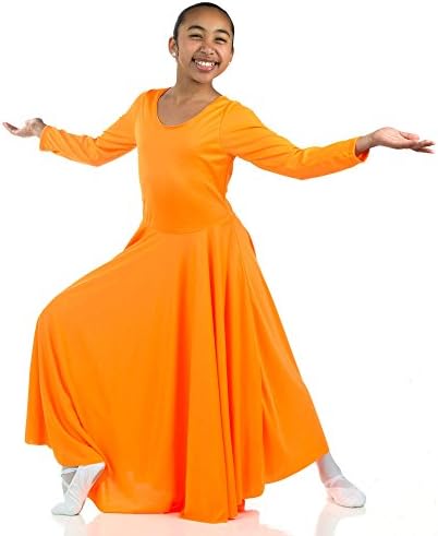 DanzcueGirls Praise Loose Fit Full Length Long Sleeve Dance Dress
