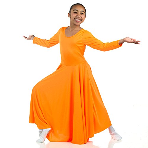 DanzcueGirls Praise Loose Fit Full Length Long Sleeve Dance Dress