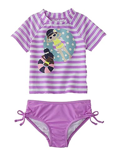 Joe Boxer Infant & Toddler Girls Striped Swim Suit Beach Rash Guard Cover Up 18m