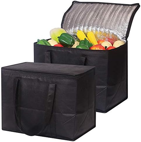 DIOMMELL Set of Large Insulated Reusable Grocery Bags with