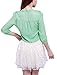 Ladies Three Quaters Sleeve Draped Flounce Detail Top Green L