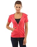 PattyBoutik Women's Hoodie Zip Up Short Sleeve Jacket