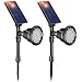 DBF Solar Spot Lights Outdoor, IP65 Waterproof, Cool White, 600LM High Bright, 2 Brightness Modes, 18 LEDs, Auto On/Off, Angel Adjustable for Flag Pole Garden Yard Patio Drvieway Garage House, 2 Pack