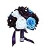 Angel Isabella Bouquet in Malibu Turquoise and Plum Artificial Keepsake Flowers