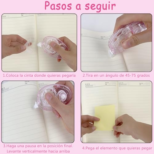 Besoner 6 Rodillos de Pegamento para Manualidades - Cinta Adhesiva Doble Cara,para Manualidades,Aplicador de Cinta Doble Cara,álbumes de Fotos Tarjetas Telas