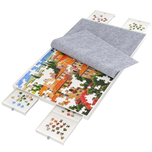 1500 Pieces Puzzle Board with Drawers and Cover,35