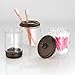 InterDesign Hamilton Bathroom Vanity Glass Canister Jar for Cotton Balls, Swabs, Cosmetic Pads - Clear/Bronze