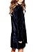 ZXZY Women Irregular Hem V Neck Velvet Midi Dress Tops