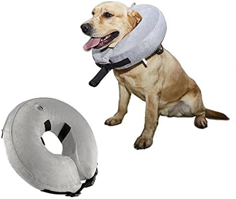 Yizepet Protective Inflatable Dog Collar, Soft Pet Recovery E-Collar Cone to Prevent Pets From Touching Stitches for Large Dogs(Neck Circumference 12" - 18")
