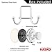 HASKO accessories - Powerful Vacuum Suction Cup Hooks Holder for Towel, Robe and Loofah - Stainless Steel Hook for Bathroom and Kitchen (Chrome)