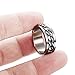 FIBO STEEL 8MM Stainless Steel Rings for Men Engagement Wedding Band Chain Ring, Size 7-13