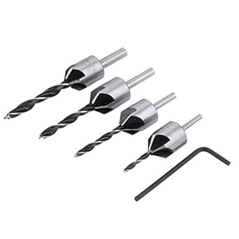 Generic 2017 New Useful 5pcs/lot Countersink Drill Bit Drill Press Set Reamer Woodworking 5 Flute Chamfer 3mm-6mm Carpentry DIY