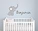 Decor Designs Decals Boys Nursery Baby Grey Elephant Custom Name Personalized Wall Decal Sticker for Playroom Decor or Baby's Room (Multi-Sizes) (Without Initial)
