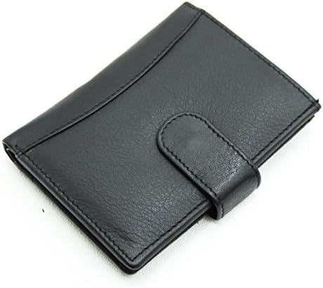 Genuine Soft Black Leather Travel Pass / Oyster / Credit Card Holder Wallet - Has 20 clear plastic pockets - 3 Further Card Slots & 1 Window