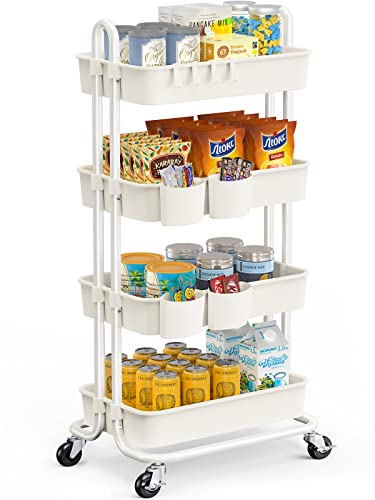 Pipishell 4-Tier Rolling Cart, Utility Cart with