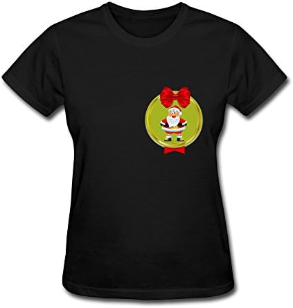 Van Women's Merry Christmas Santa Claus Butterfly Section Etiquette Tees S Black