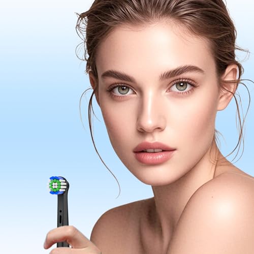 12 Pack Toothbrush Heads Compatible with Oral B Braun, Brush Heads Compatible with Oral B Vitality Pro/Smart/Genius/Pro 1 Series Electric Toothbrushes (Black)