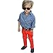FEITONG 1Set Kids Toddler Boys Handsome Denim T-shirt+Denim Trousers (2 Years, Blue)
