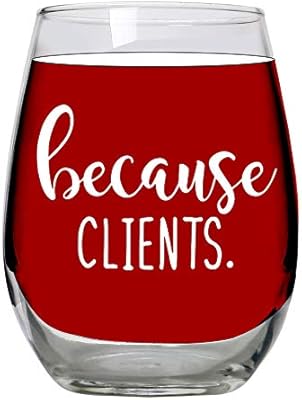 Amazon Com Because Clients Gifts Large 15oz Stemless Wine