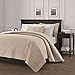 Chezmoi Collection Austin 3-Piece Oversized Bedspread Coverlet Set (King, Khaki)