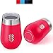 Summit Outdoor Wine Glasses, Vacuum Insulated Wine Tumbler With Lid, Stainless Steel Metal Cup, Unbreakable, Shatterproof, Portable, Set of 2, Travel or Camping, New Sliding Lid