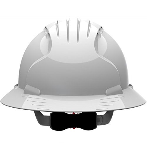 Safety Works Pro Hard Hat, Vented, White, 6-Point Wheel Ratchet Suspension