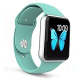 Apple Watch Band - e6Hope Soft Silicone Replacement iWatch Strap for Apple Watch Series 1,Series 2 (Mint Green, 42mm - S/M)