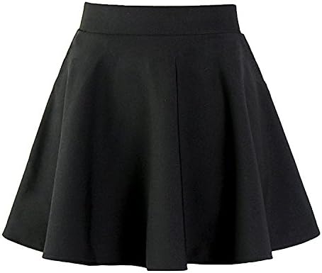 Womens Basic Versatile Stretchy Flared Short Skater Skirt