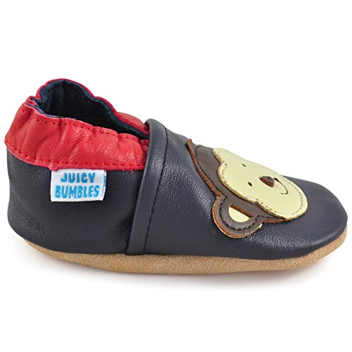 image for Juicy Bumbles Soft Leather Baby Boy Shoes - Baby Shoes with Suede Sole