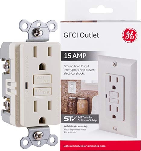 GE GFCI In-Wall Power Outlet, 15A with LED Indicator, Light Almond - Image 6