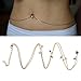 Maggie 1 Piece Crystal Navel Belly Button Ring with Waist Chain Piercing Body Jewelry,Gold