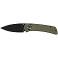 704 Gear Harbor Master EDC Folding Pocket Knife with Crossbar Lock | 3" Leaf Blade, D2 Steel, G10 Handle, Reversible Pocket Clip | Olive Drab Green