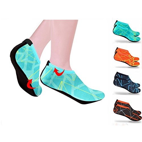 Coohole Hot Sale ! Men Women Outdoor Water Sport Diving Swim Socks Yoga Socks Soft Beach Shoes Exercises (Blue, XXXL) - Thumbnail 5