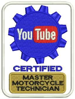 Youtube CERTIFIED Master Motorcycle Technician patch