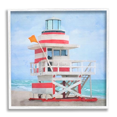 Stupell Industries Summer Shore Hut Framed Giclee Art by LSR Design Studio