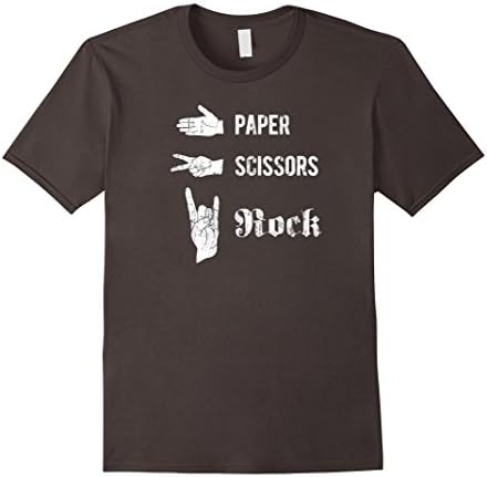 Mens Rock Music T Shirt - Vintage effect devil horn hand Small Asphalt