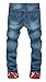 NITAGUT Men's Ripped Slim Fit Tapered Leg Jeans Blue-US 34