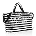 Victoria's Secret Bombshell Tote Duffle Bag Black & Silver Stripe