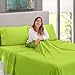 Nestl Deep Pocket Twin Sheets: 3 Piece Twin Size Bed Sheets with Fitted Sheet, Flat Sheet, Pillow Cases - Extra Soft Microfiber Bedsheet Set with Deep Pockets for Twin Sized Mattress - Garden Green