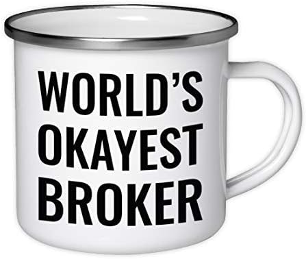 10oz Enamel Mug, World's Okayest Engineer, Enamel Metal Camping Camp Cup Christmas Birthday Present Ideas