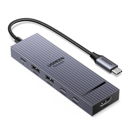 UGREEN Revodok USB-C Hub 6-in-1 10Gbps USB C 3.2 & USB A 3.2 4K 60Hz HDMI, 100W Power Delivery Type C Hub Multiport Adapter for iPhone 17, MacBook Pro/Air, HP, Dell