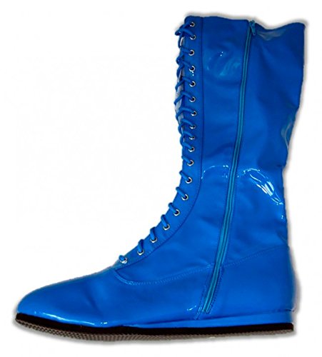 Pro Wrestling Costume Boots (Large, Blue)
